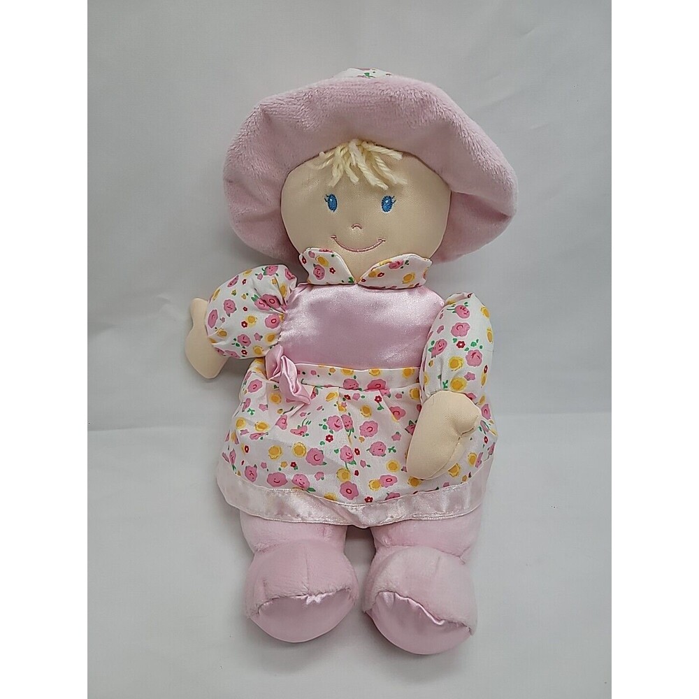 Kids Preferred Pink Girl Baby Doll Toy w Satin Flowers Dress 2012 13"